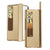 For Samsung Galaxy Z Fold4 5G Shockproof Magnetic Litchi Pattern Phone Case - Champagne Gold