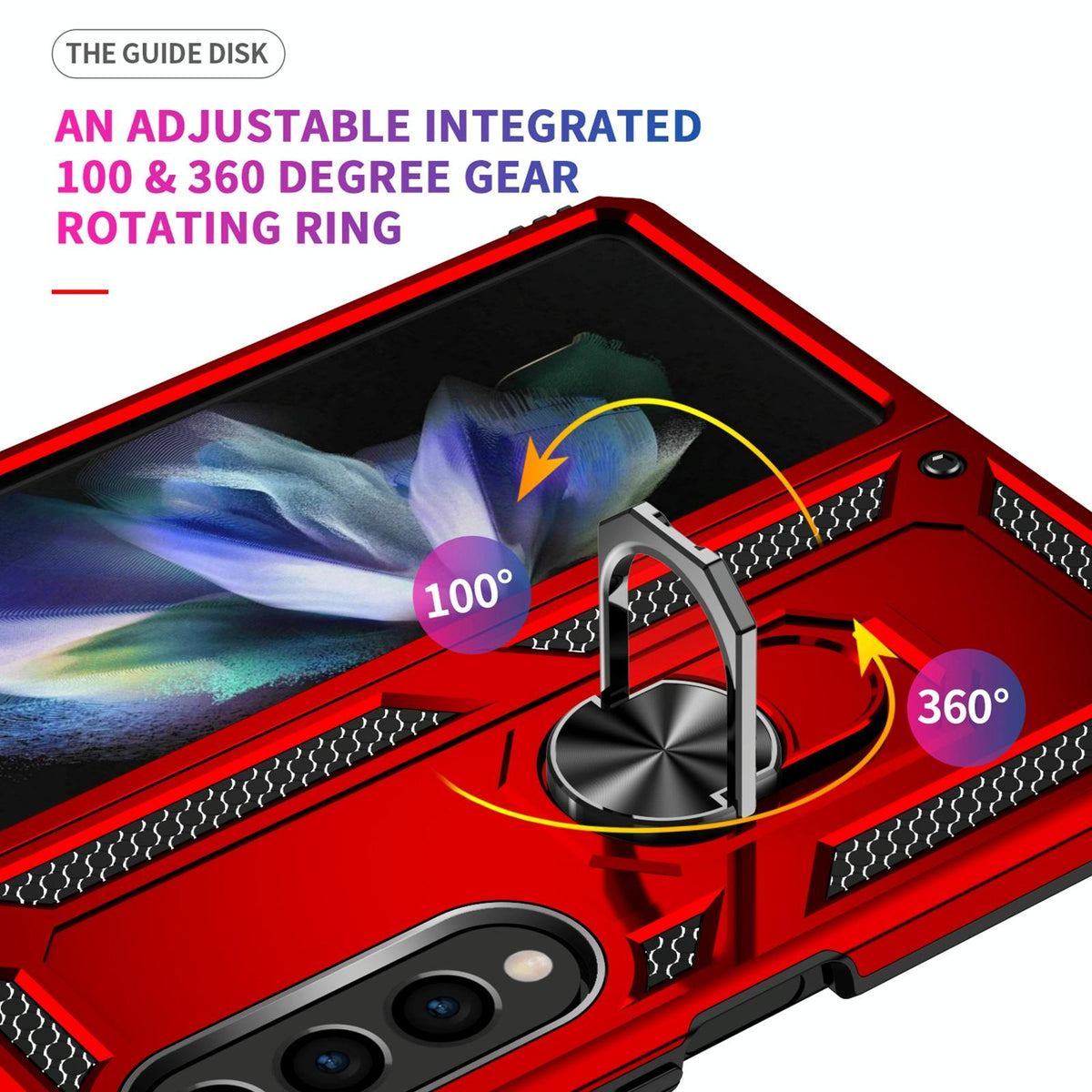 For Samsung Galaxy z Fold4 5G Tpu & Pc Shockproof Phone Case - Red