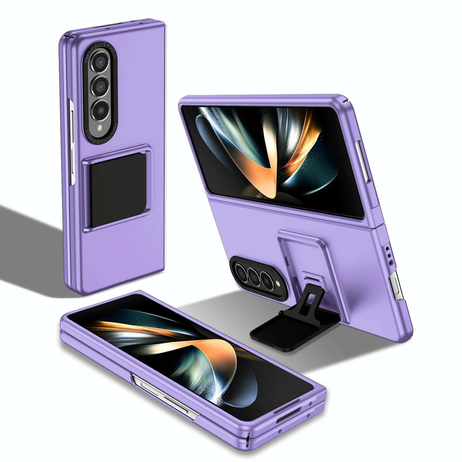 For Samsung Galaxy Z Fold4 5G Foldable 3D Design Phone Case - Purple