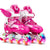 Adjustable Kids Roller Skates Set - Single Flash Wheels - Size S