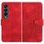 For Samsung Galaxy Z Fold4 5G Embossed Elephant Head Phone Case With Lanyard - Red
