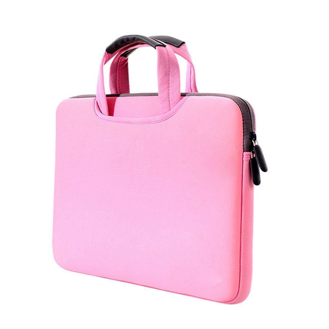 Portable Air Permeable Handheld Sleeve For Macbook Air / Pro And Laptops - 38X27.5X3.5Cm 15.4 Inch - Pink