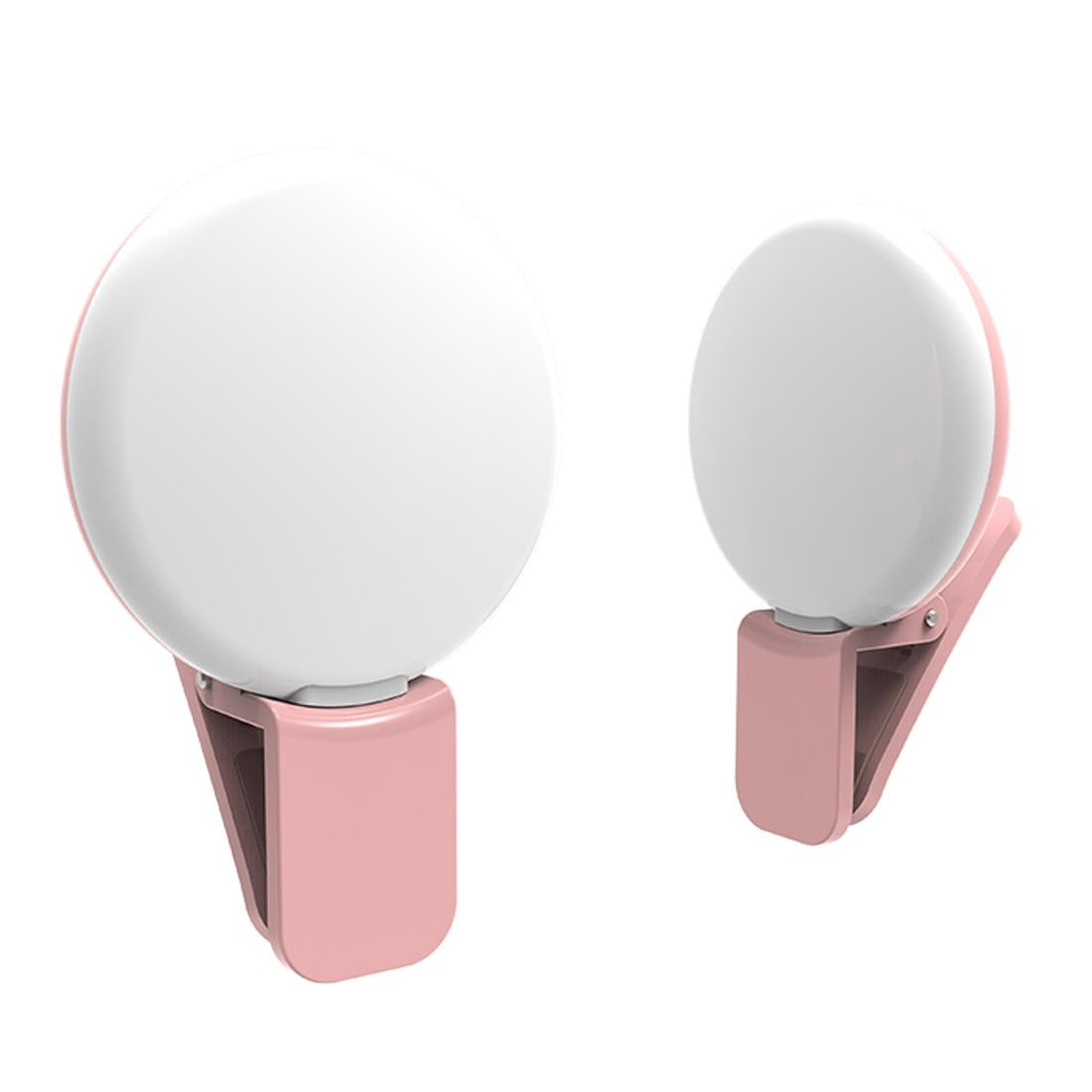 Portable Mini Beauty Light for Smartphones - 3 Brightness Levels 9 Led Warm / White - Iphone Galaxy Huawei Xiaomi Lg Htc - Pink