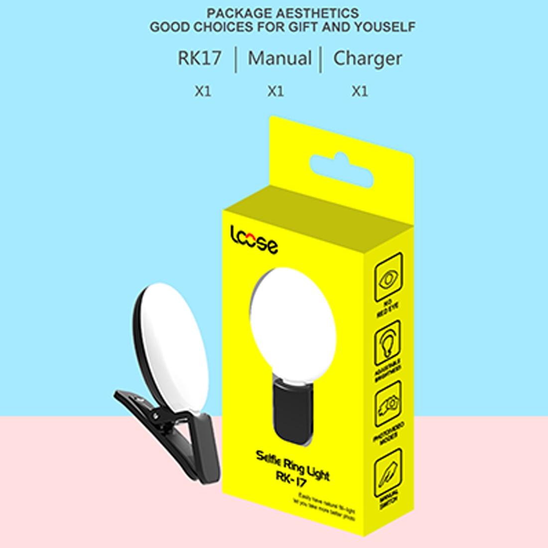 Portable Mini Beauty Light for Smartphones - 3 Brightness Levels 9 Led Warm / White - Iphone Galaxy Huawei Xiaomi Lg Htc - Pink