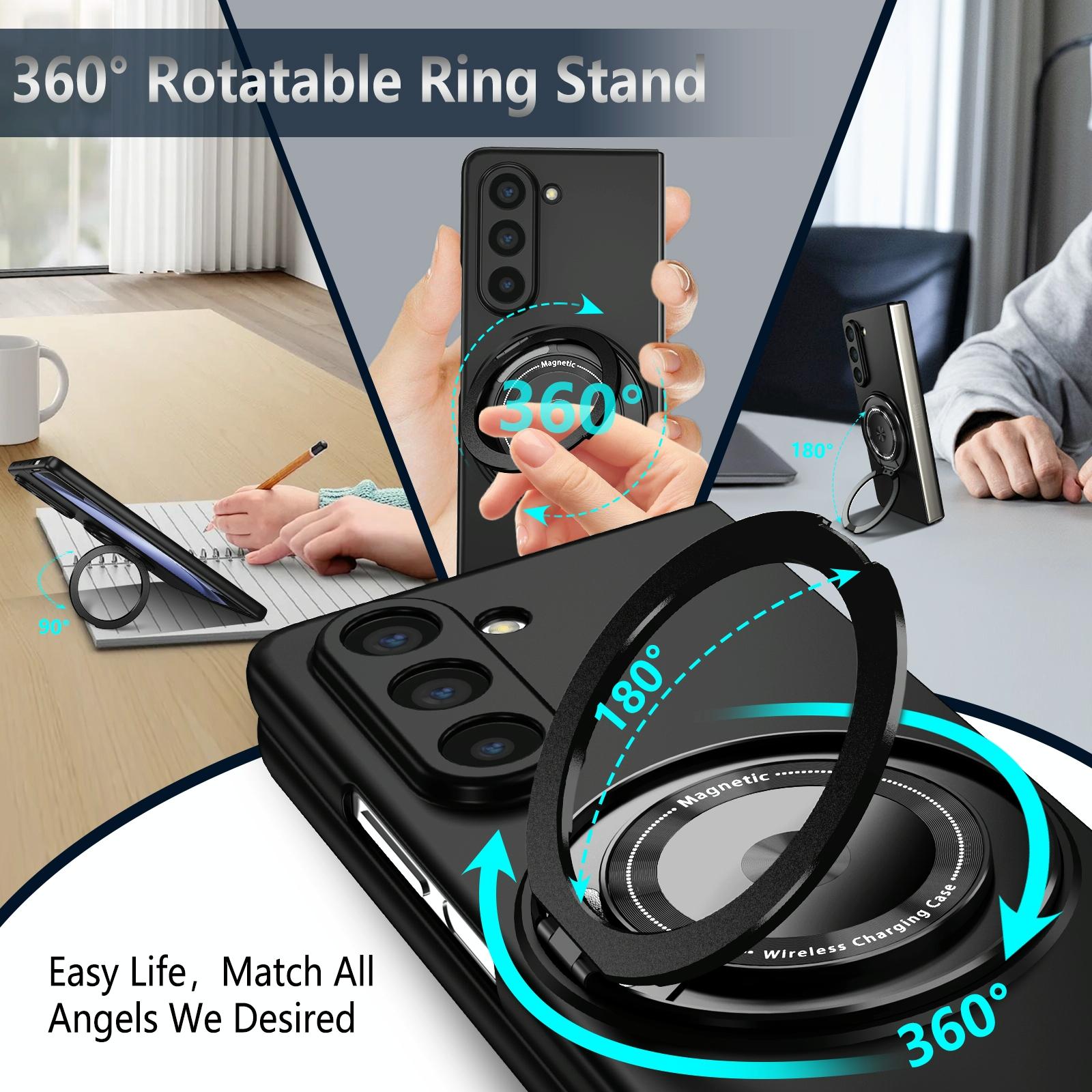 For Samsung Galaxy Z Fold4 5G Shockproof 360 Degree Rotating Case - Purple