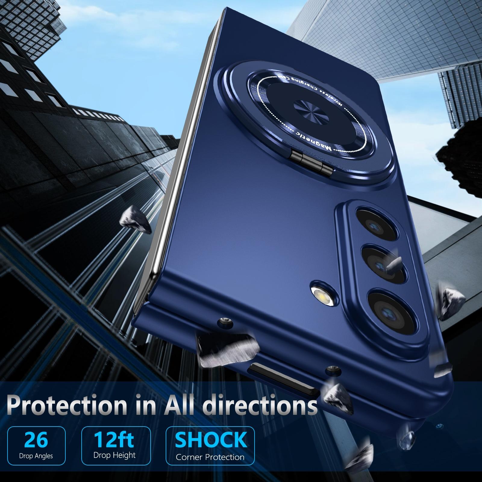 For Samsung Galaxy Z Fold4 5G Shockproof 360 Degree Rotating Case - Purple