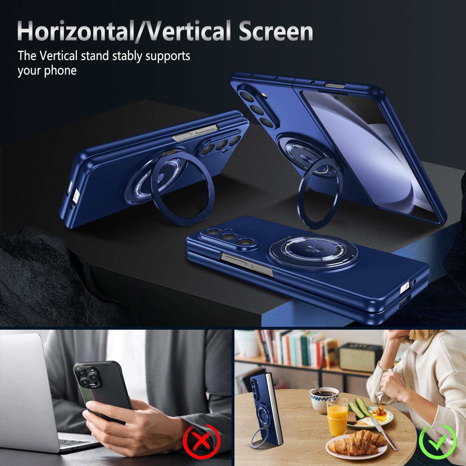 For Samsung Galaxy Z Fold4 5G Shockproof 360 Degree Rotating Case - Purple
