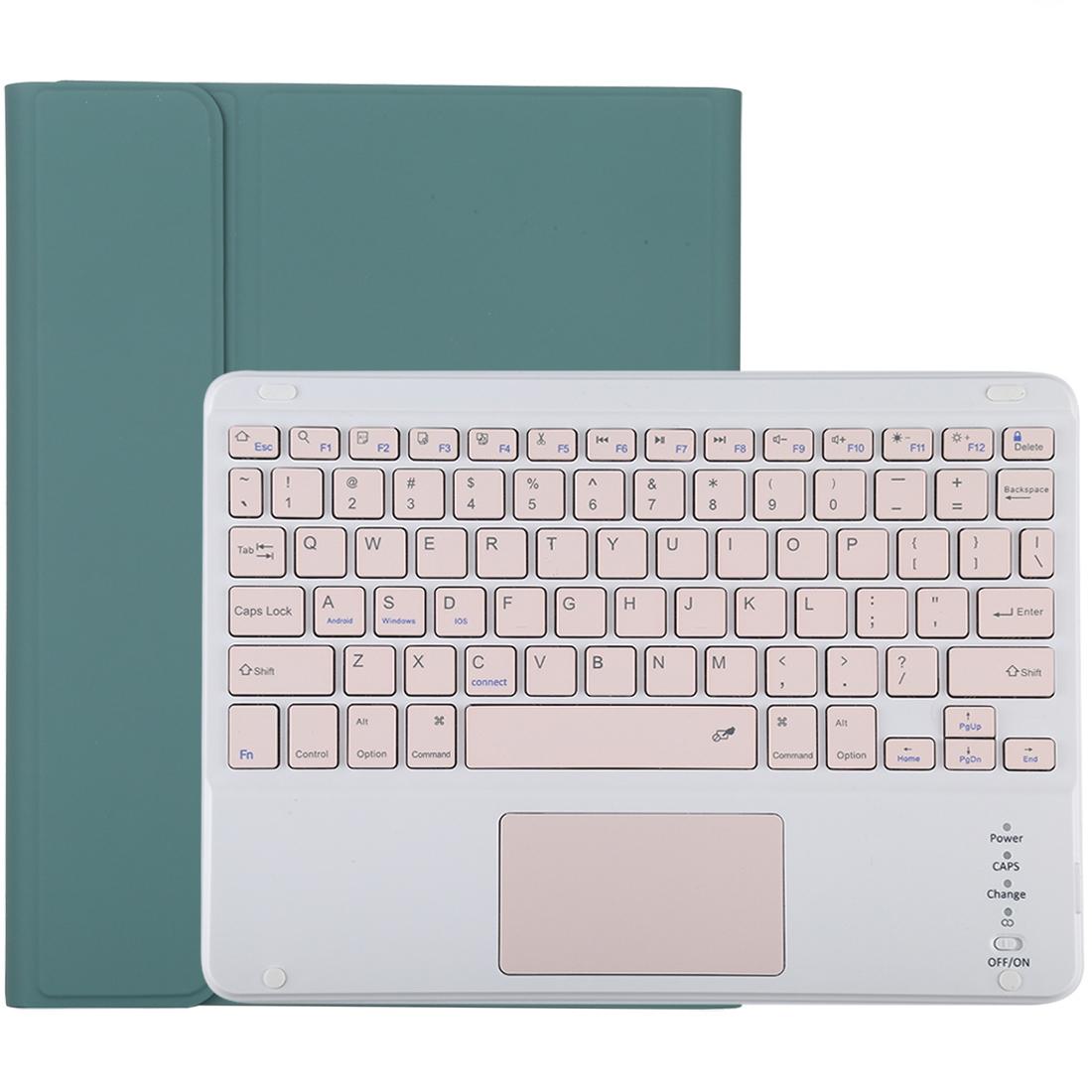 Bluetooth Keyboard & Tablet Case For Ipad 10.2 / Ipad Air 2019 - Detachable Touch Pad Pen Slot Holder - Pink Leather - Pink