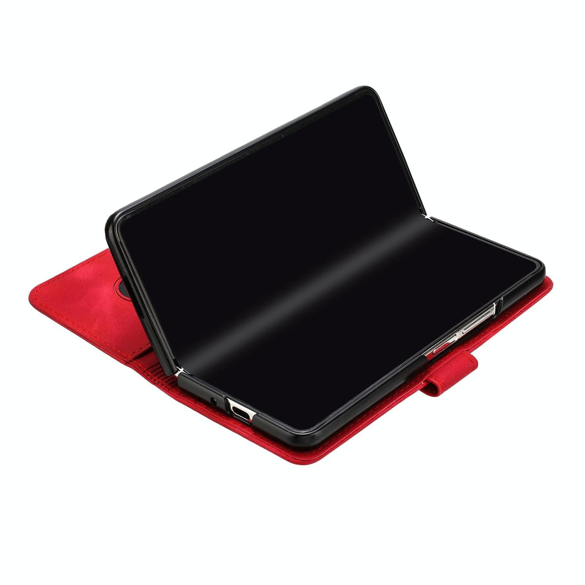 For Samsung Galaxy Z Fold4 5G Smooth Leather Phone Case - Line Pattern - Royal Blue