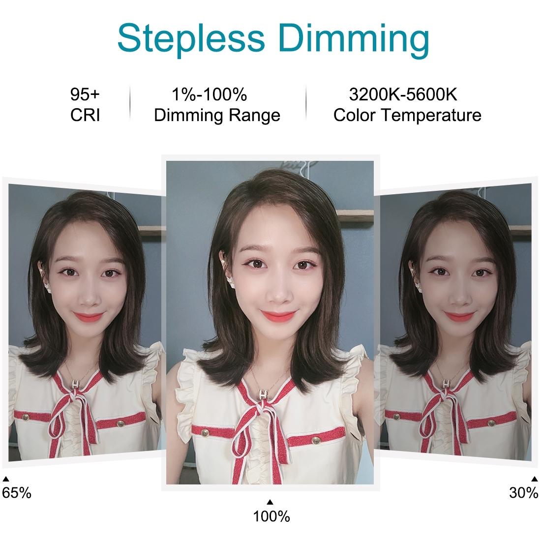 26cm Usb 3 Modes Dimmable Led Ring Light with Phone Clamp - Pink