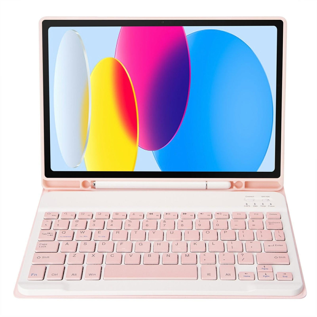 Ultra-Thin Bluetooth Keyboard Leather Tablet Case For Ipad 10.9 2022 With Pen Slot - Pink