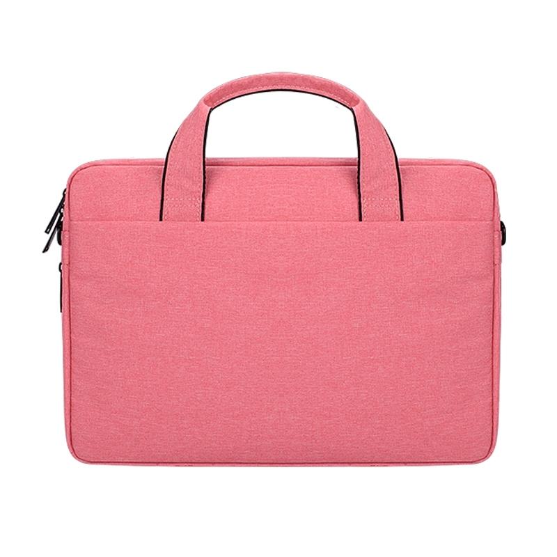 Expandable Laptop Bag - Waterproof Oxford Cloth Detachable Shoulder Strap - Pink