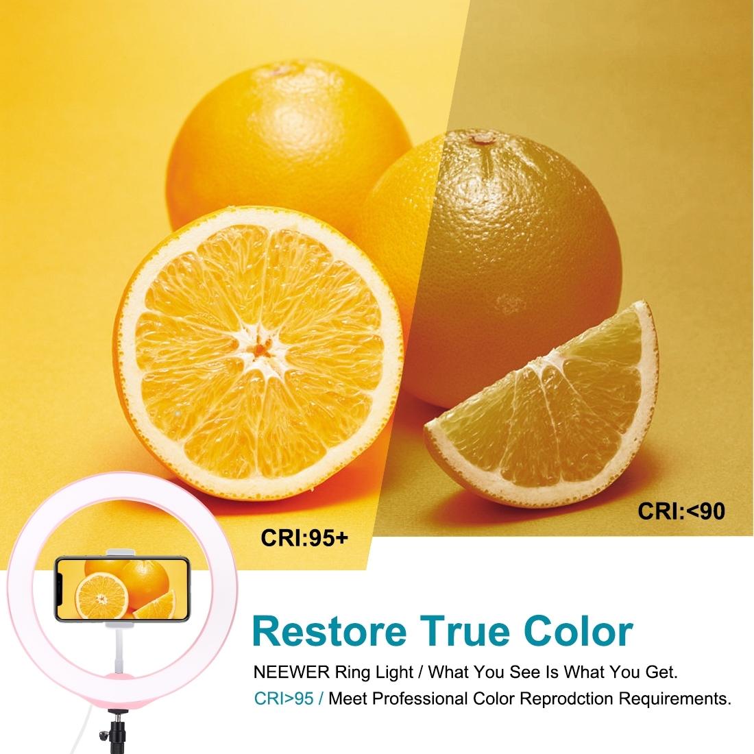 26cm Dimmable Led Ring Light with Tripod and Phone Clamp - Pink