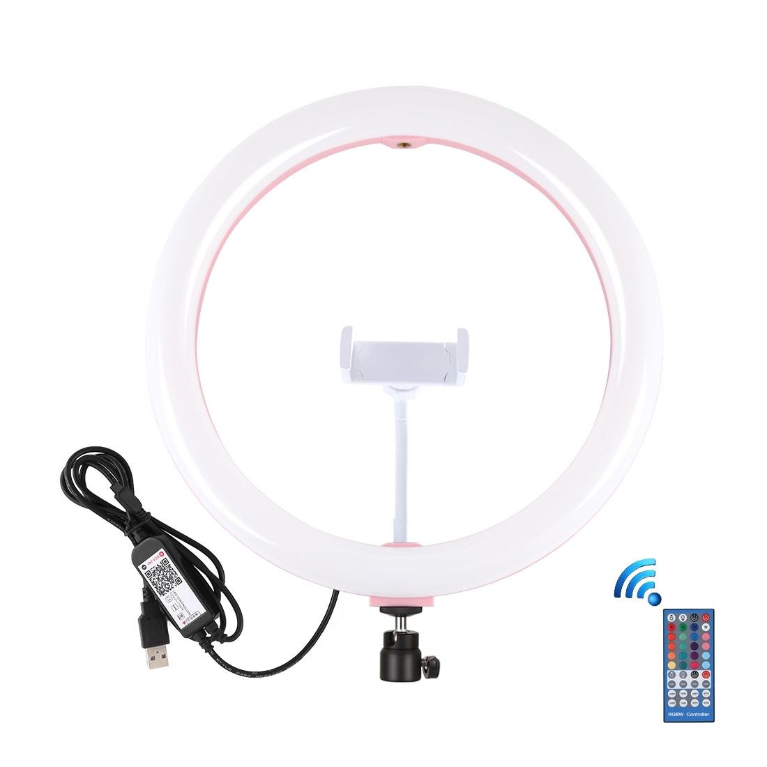 11.8 Dual-temp Led Ring Light with Tripod & Remote - Pink