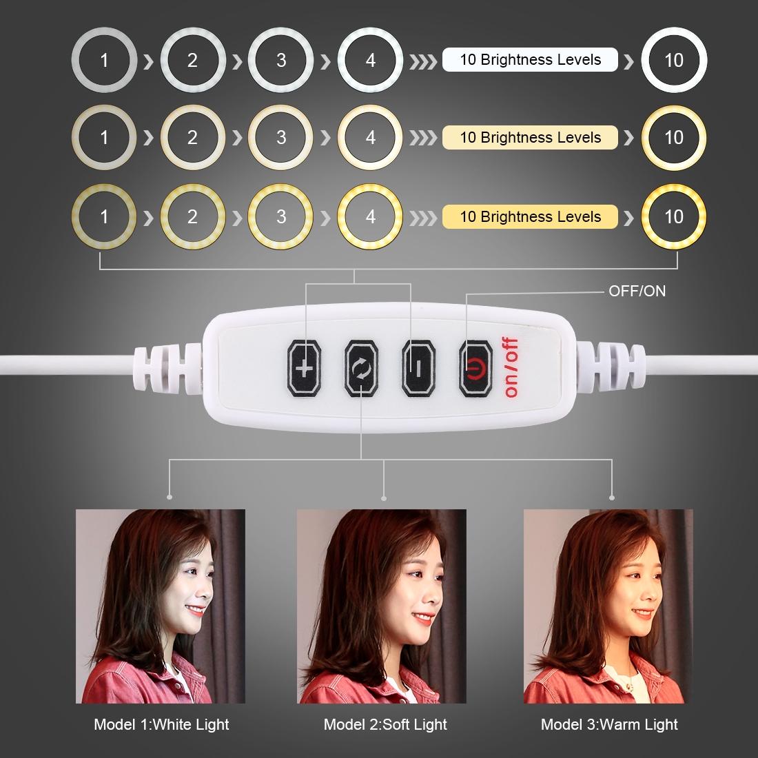 16cm Usb Led Ring Light with Tripod and 3 Modes - Pink