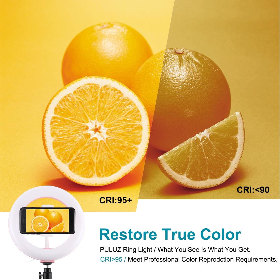 20cm Usb Dual Colour Led Ring Light with Phone Clamp - Pink