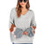 Fashion Casual V-Neck Sweater - Grey M