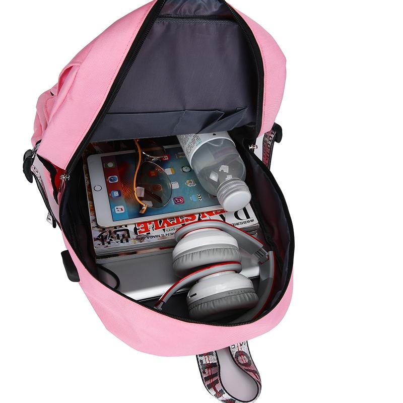 Anti-theft Usb Backpack for Sports and Leisure - Pink