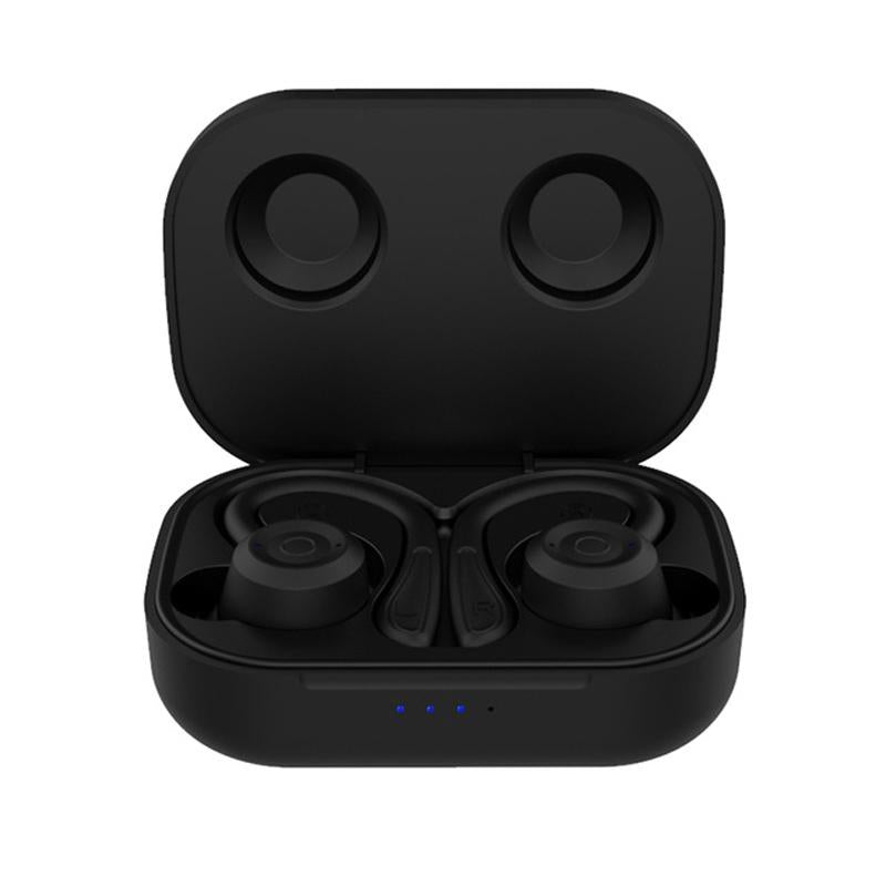 Waterproof T20 Tws Bluetooth Earphones with Charging Box and Noise-cancelling Hooks - White