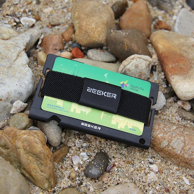 Multi Function Aluminum Card Holder For Men & Women Elastic Band Wallet - Light Coffee