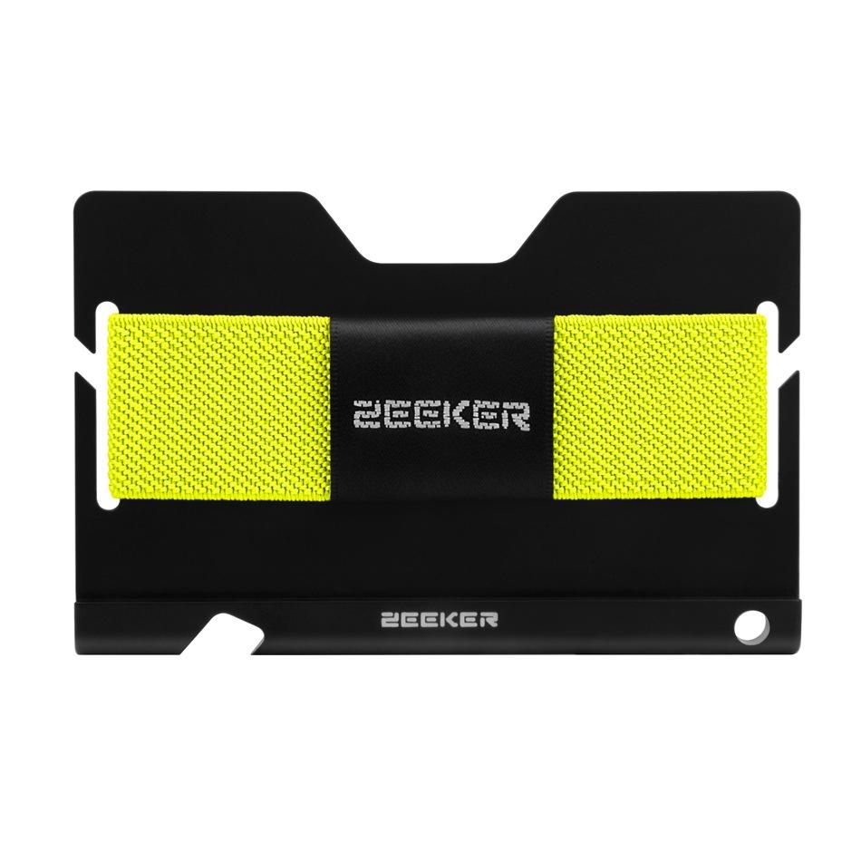 Multi Function Aluminum Card Holder For Men & Women Elastic Band Wallet - Light Coffee