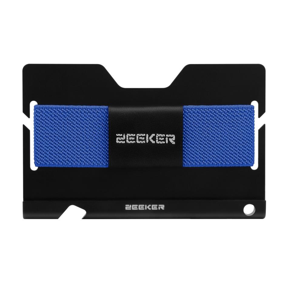 Multi Function Aluminum Card Holder For Men & Women Elastic Band Wallet - Light Coffee