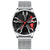 Men Metal Motorcycle Watch with Rotating Hub - White Net White Steel Red Surface