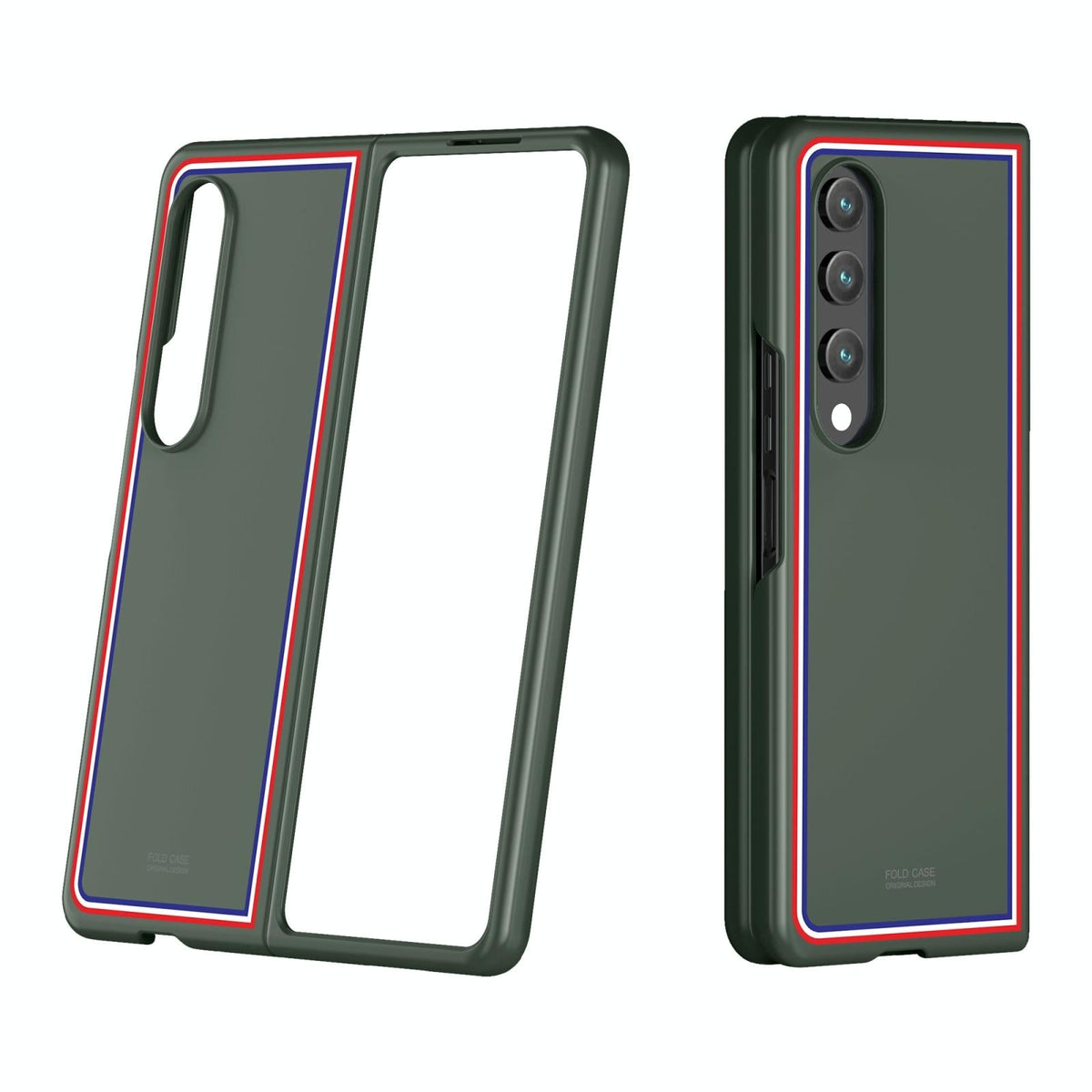 For Samsung Galaxy Z Fold4 5G Frosted Skin Case - Slim &amp; Stylish - Checkered Green