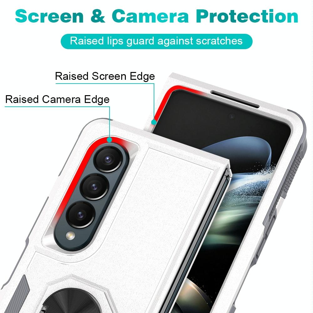 Galaxy Z Fold 4 Tpu Shockproof Case With Ring - 2 In 1 Design