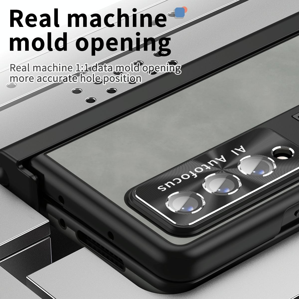 For Samsung Galaxy Z Fold4 5G Magnetic Phone Case - Napa Pattern - Green