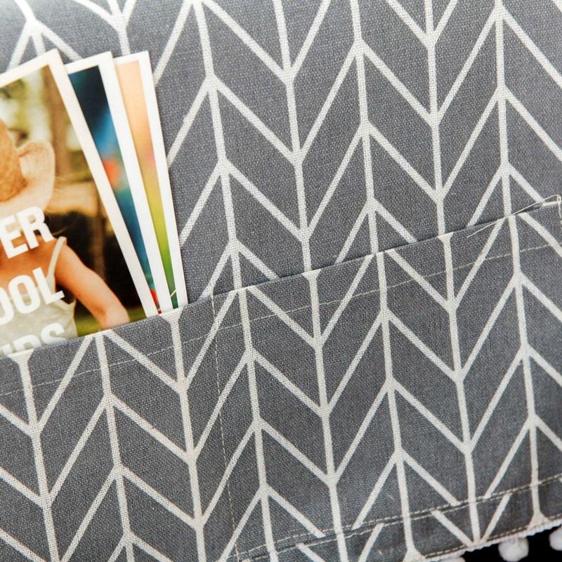 Universal Cotton Linen Microwave Dust Cover - Grey Triangle