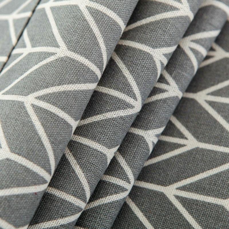 Universal Cotton Linen Microwave Dust Cover - Grey Triangle