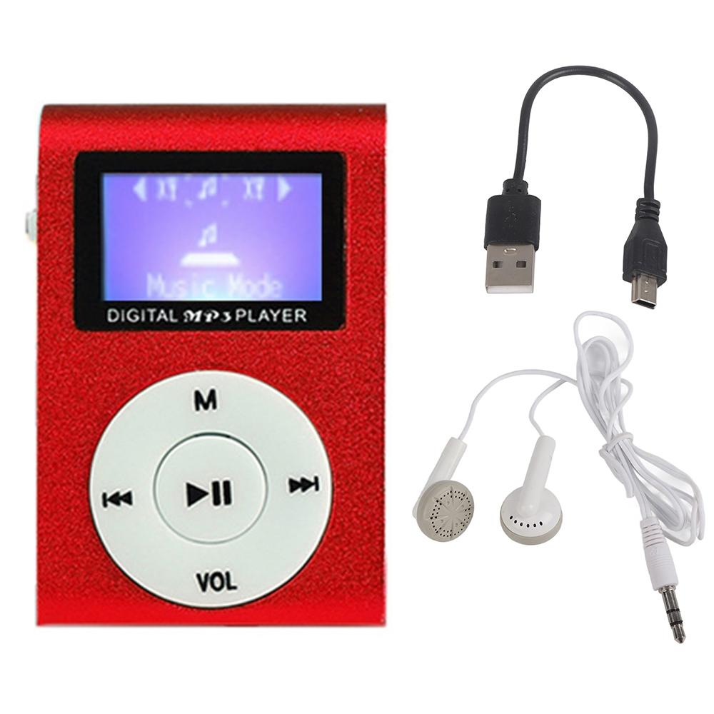 Metal Mini Mp3 Player With Screen Earphone+Cable - Silver Gray