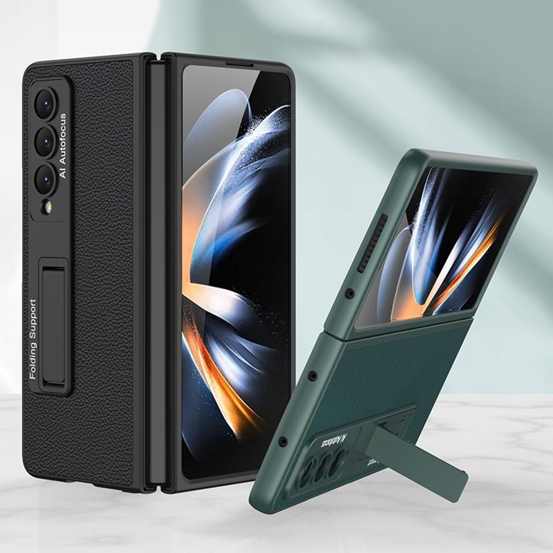 For Samsung Galaxy Z Fold4 5G Leather Case With Stand - Ultra Thin - Forest Green