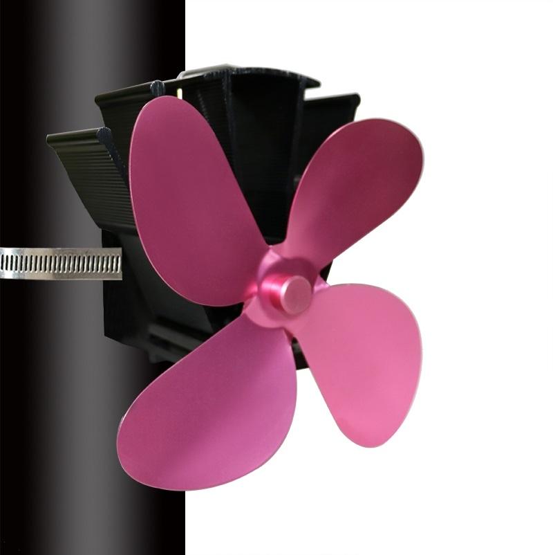 Thermodynamic Wall Mounted Fireplace Fan - no Magnets - Rose Red