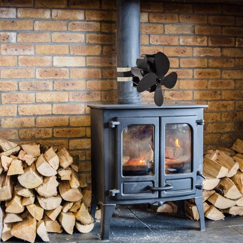 Thermodynamic Wall Mounted Fireplace Fan - no Magnets - Rose Red