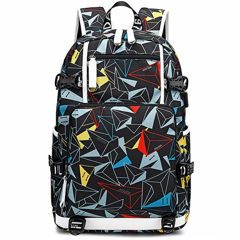 Student Thermal Backpack - Lightweight & Durable - Triangular Blue