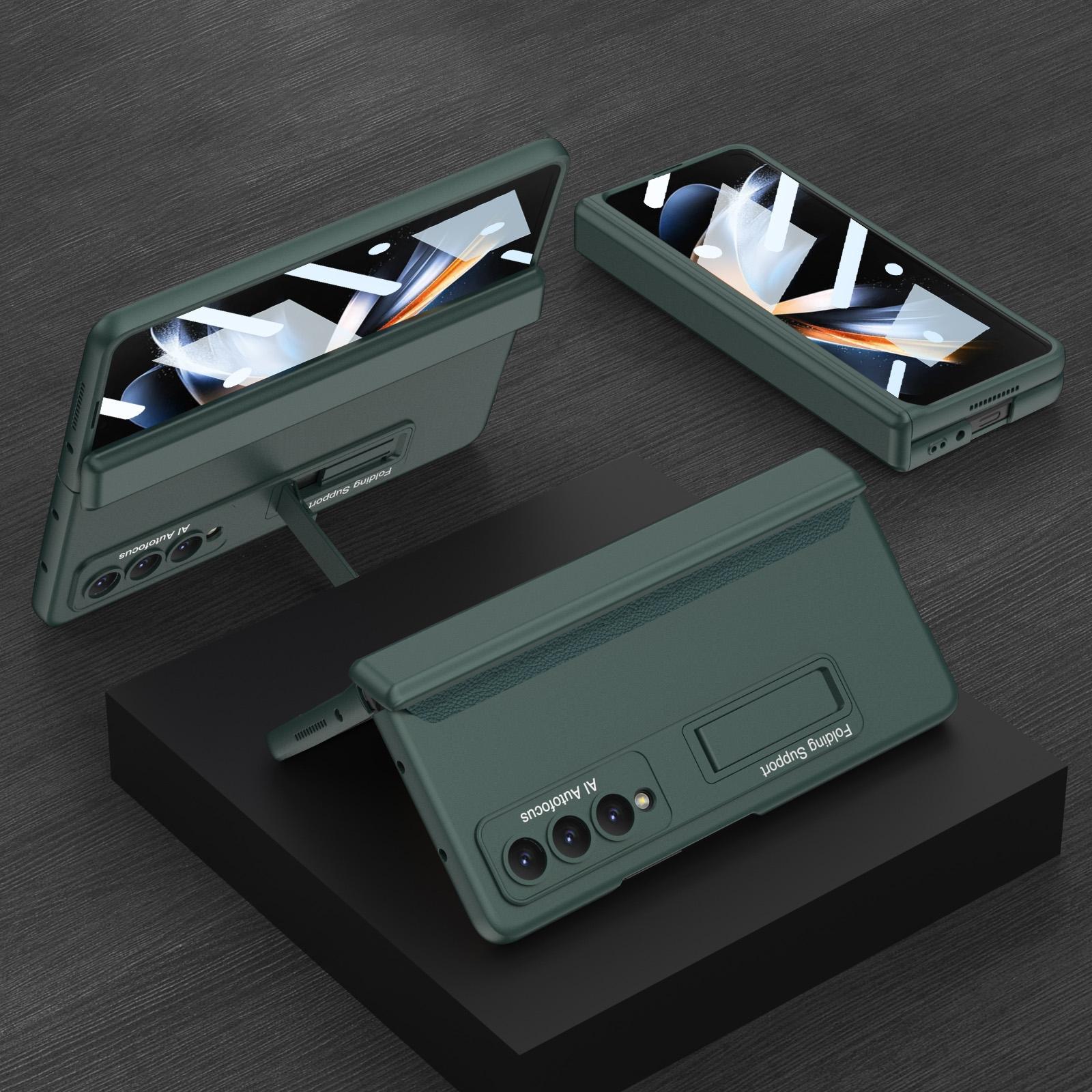 For Samsung Galaxy Z Fold4 5G Foldable Magnetic Hinge Case - Compact Design - Deep Sea Green