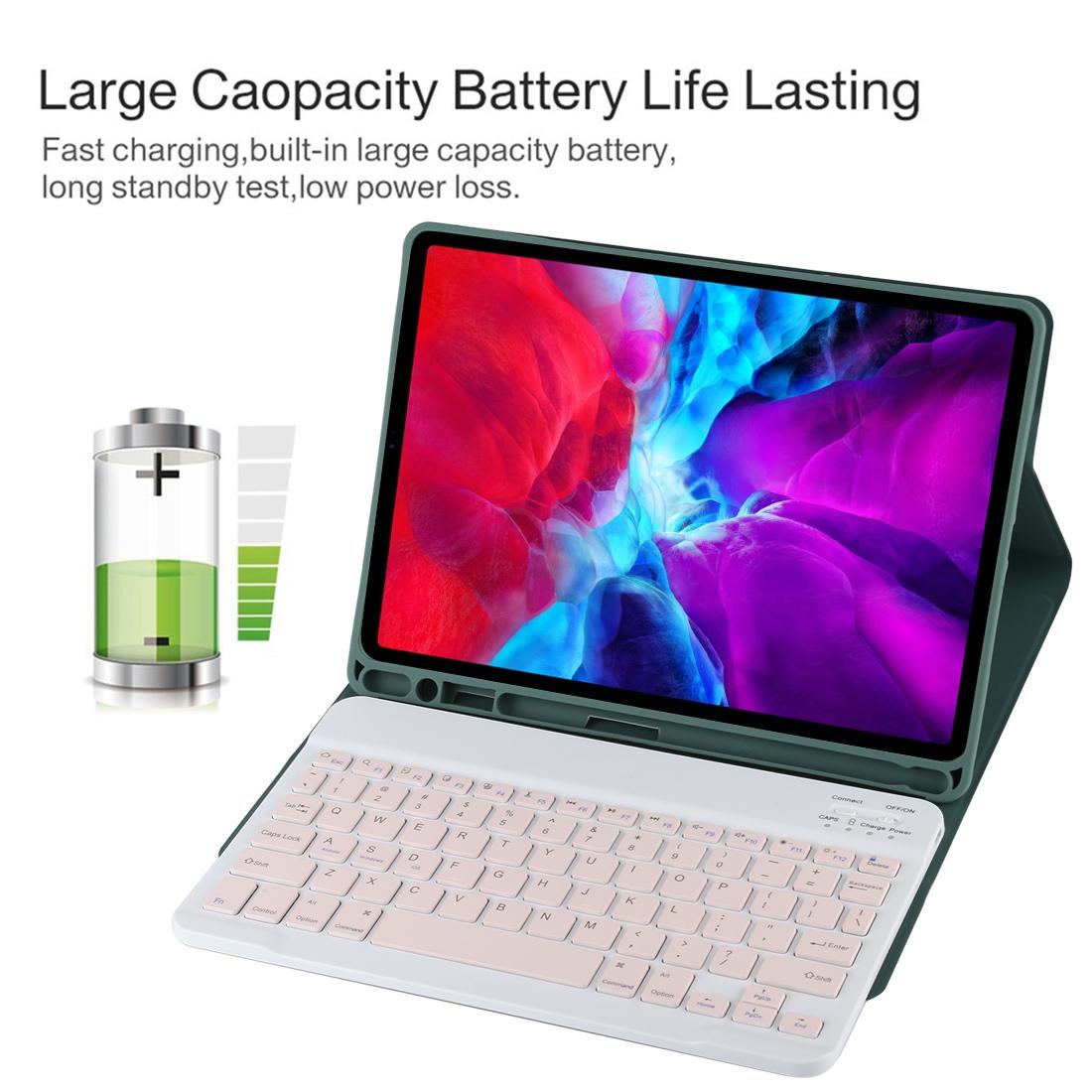 Bluetooth Tablet Case For Ipad Pro 11 With Detachable Microfiber Leather Pen Slot & Holder - Green