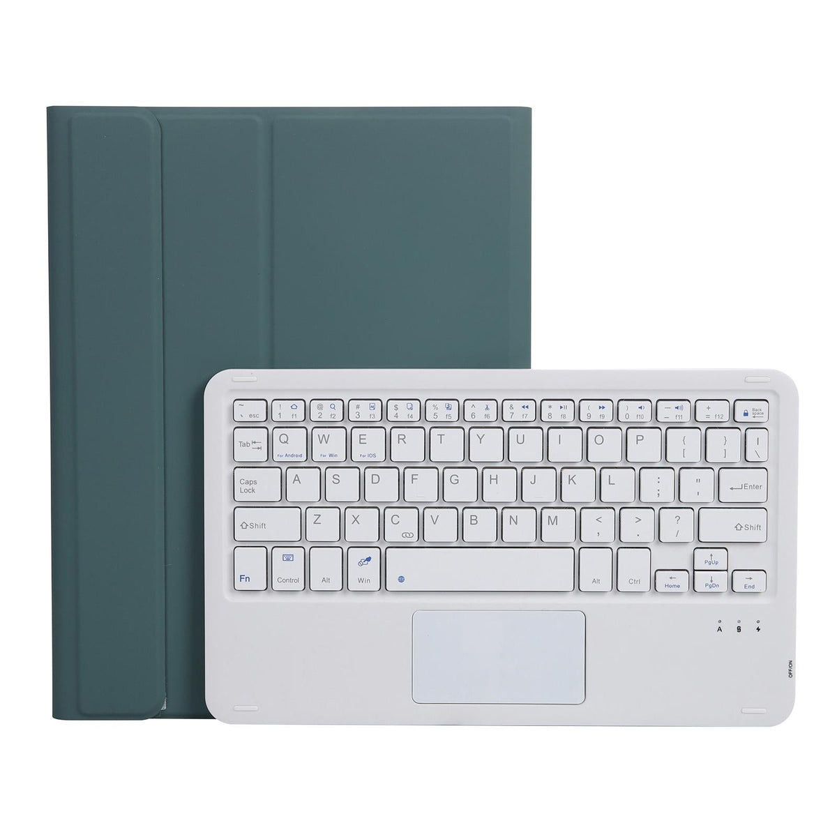 Bluetooth Keyboard Leather Case For Ipad Pro 10.5 With Touch Control - Lambskin Texture Compatible With 10.2 2021 &amp; 2020 &amp; 2019 / Air 3 - Dark Green