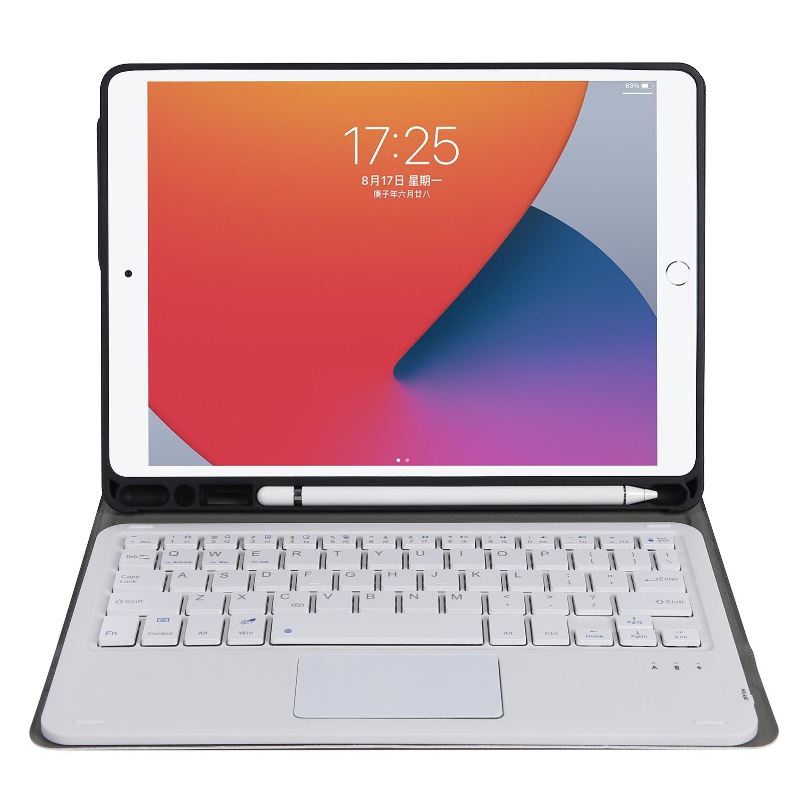 Bluetooth Keyboard Leather Case For Ipad Pro 10.5 With Touch Control - Lambskin Texture Compatible With 10.2 2021 & 2020 & 2019 / Air 3 - Dark Green