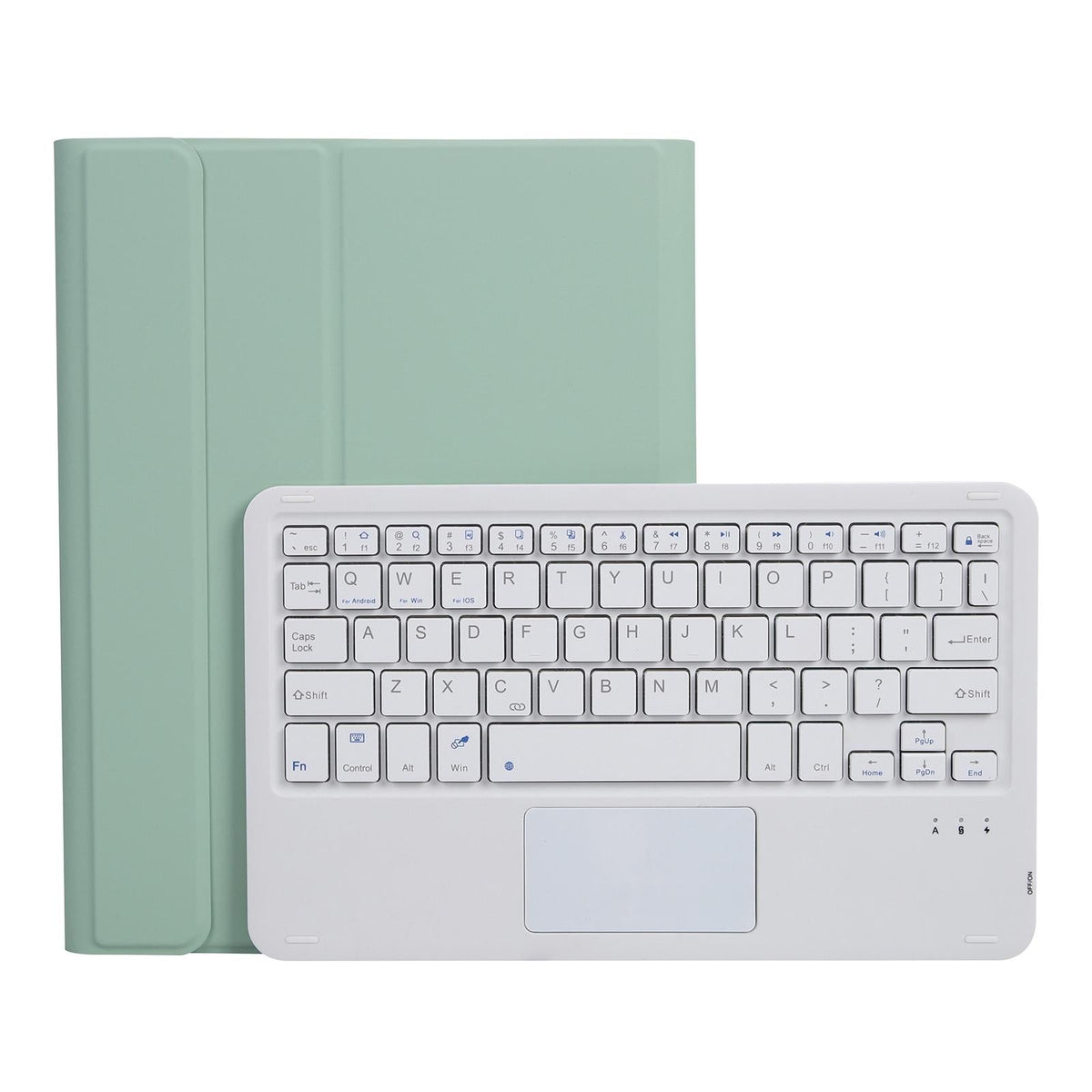 Bluetooth Keyboard Leather Case For Ipad Pro 10.5 With Touch Control - Lambskin Texture Compatible With 10.2 2021 & 2020 & 2019 / Air 3 - Dark Green