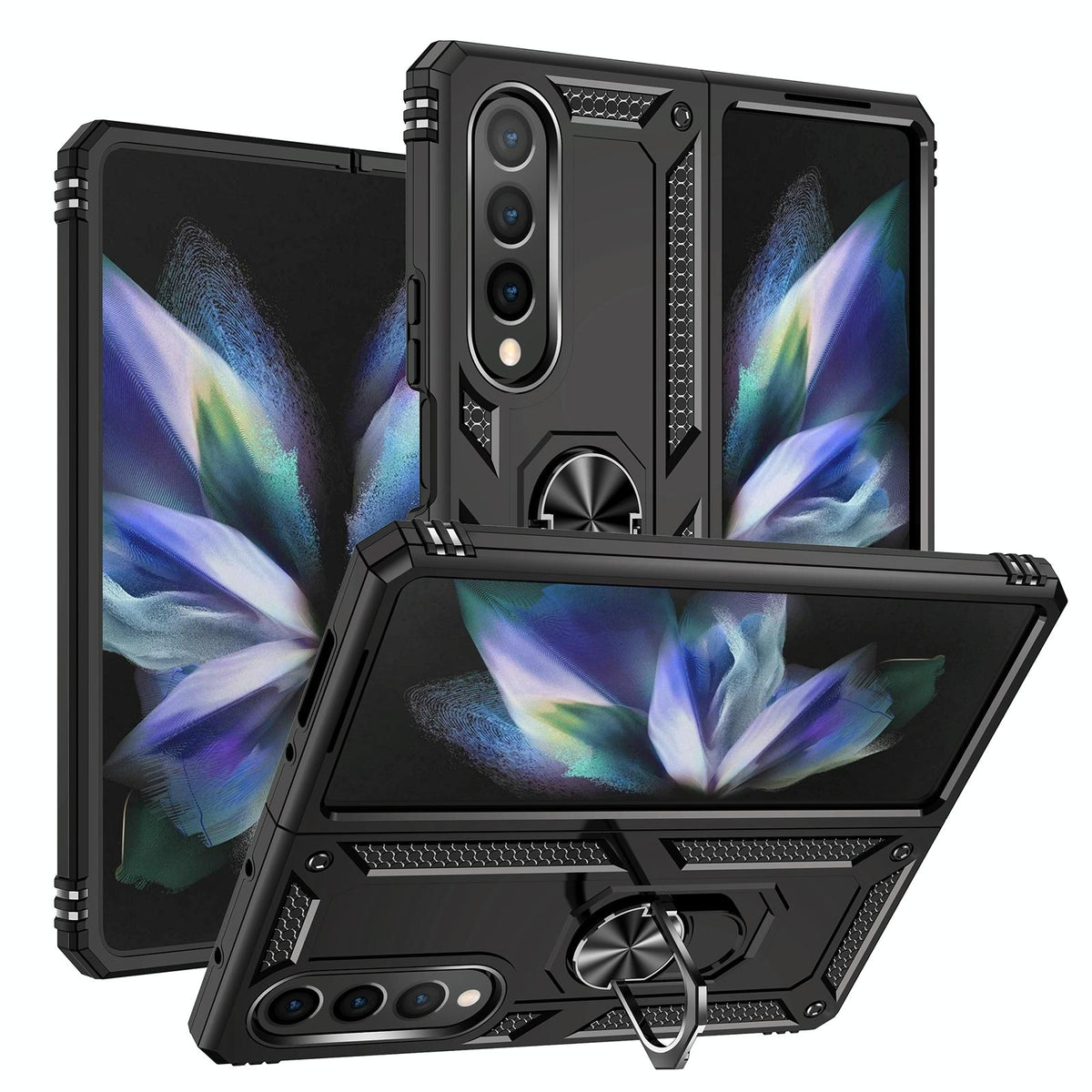 For Samsung Galaxy z Fold4 5G Tpu &amp; Pc Shockproof Phone Case - Black