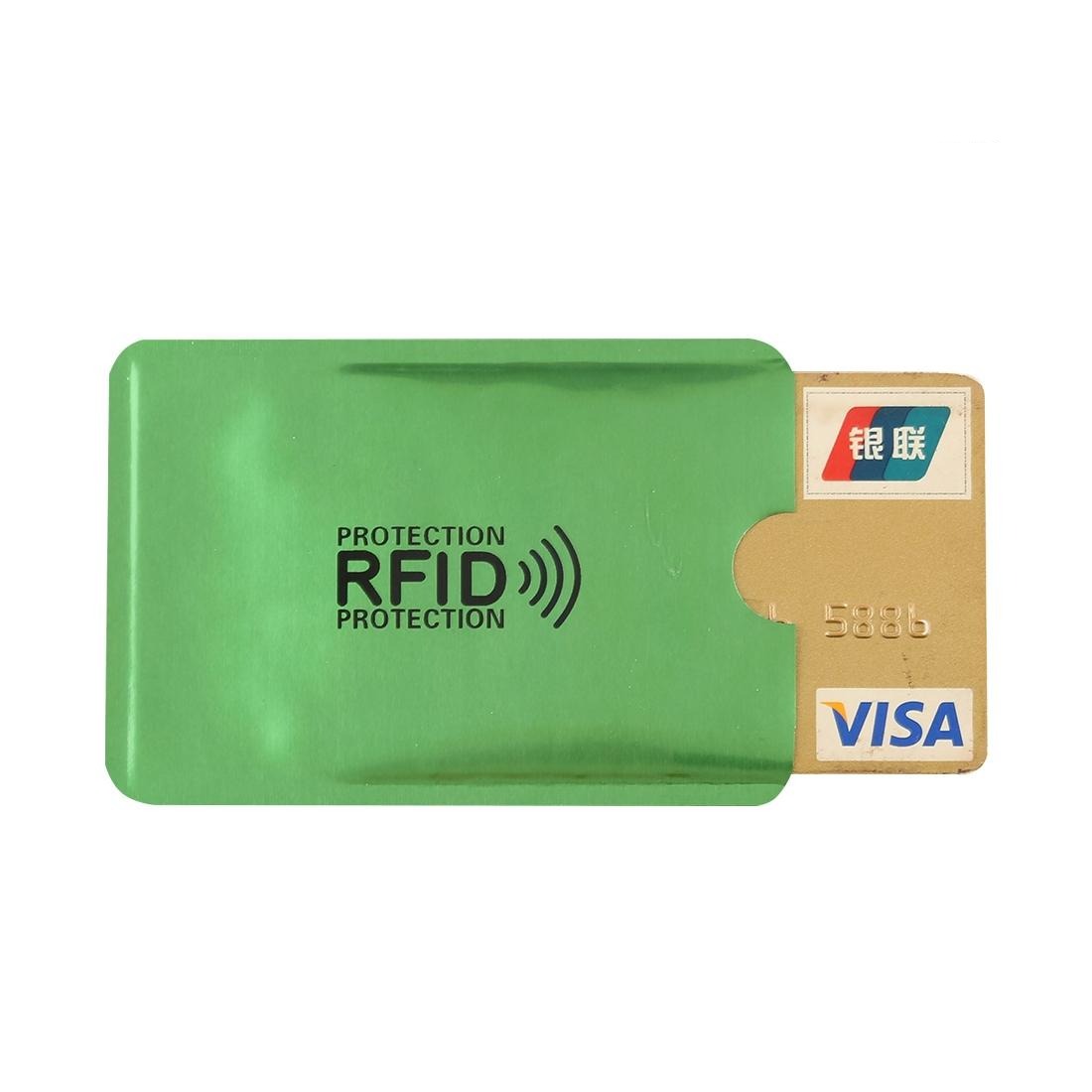 100-piece Rfid Blocking Card Holder - 9x6.3cm Aluminum Foil - Green
