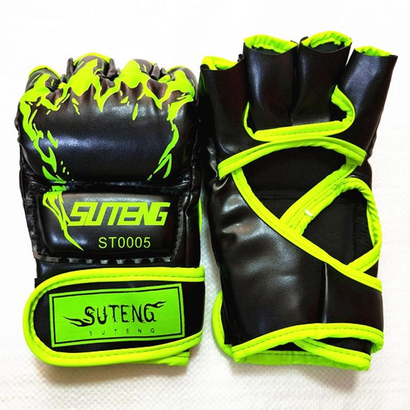 Adult Half-Finger Boxing Gloves For Training - Green