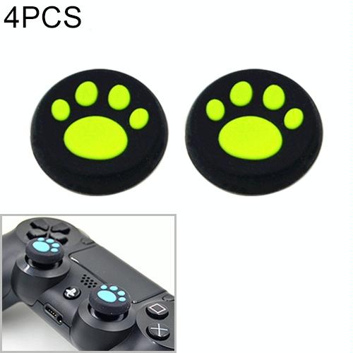 4-piece Silicone Cat Paw Gamepad Covers for Ps4 / Ps3 / Ps2 / Xbox / Wiiu - Green