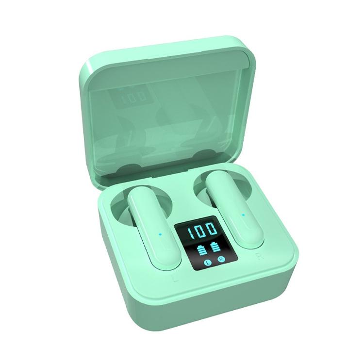 Digital Display Sports Bluetooth Earphones - Semi-in-ear - Ete-16 Tws - Green