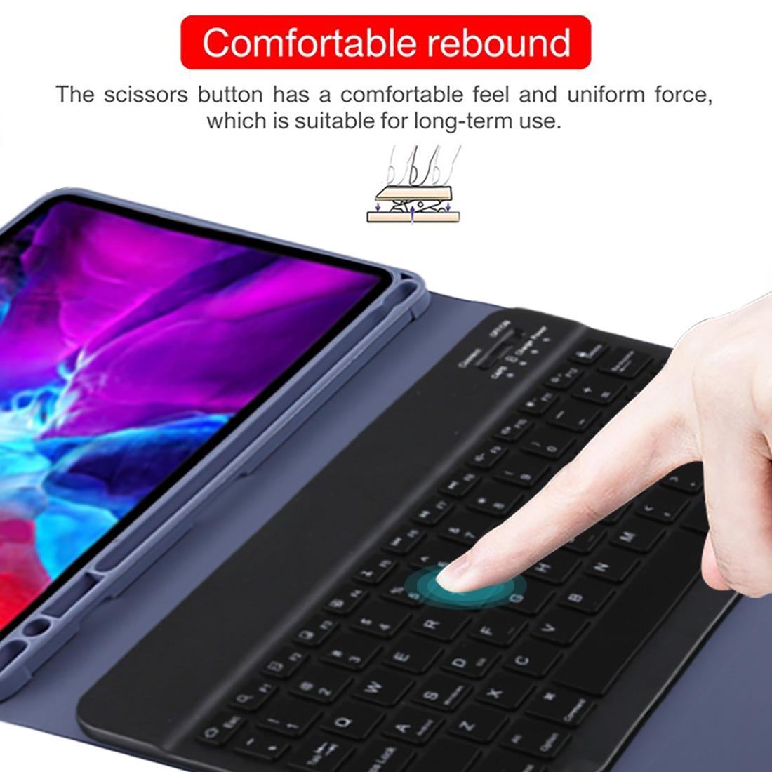 Bluetooth Tablet Case For Ipad Pro 11 With Detachable Microfiber Leather Backlight Pen Slot & Holder - Green