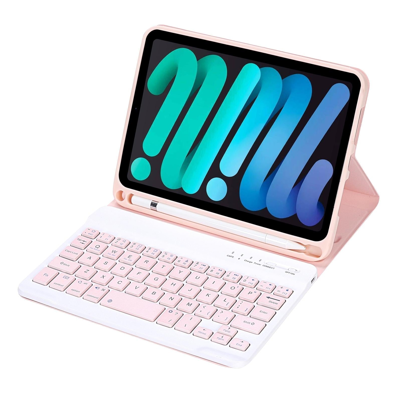 Ultra-Thin Bluetooth Keyboard Tablet Case For Ipad Mini 6 With Stand And Pen Slot - Candy Colour - Green