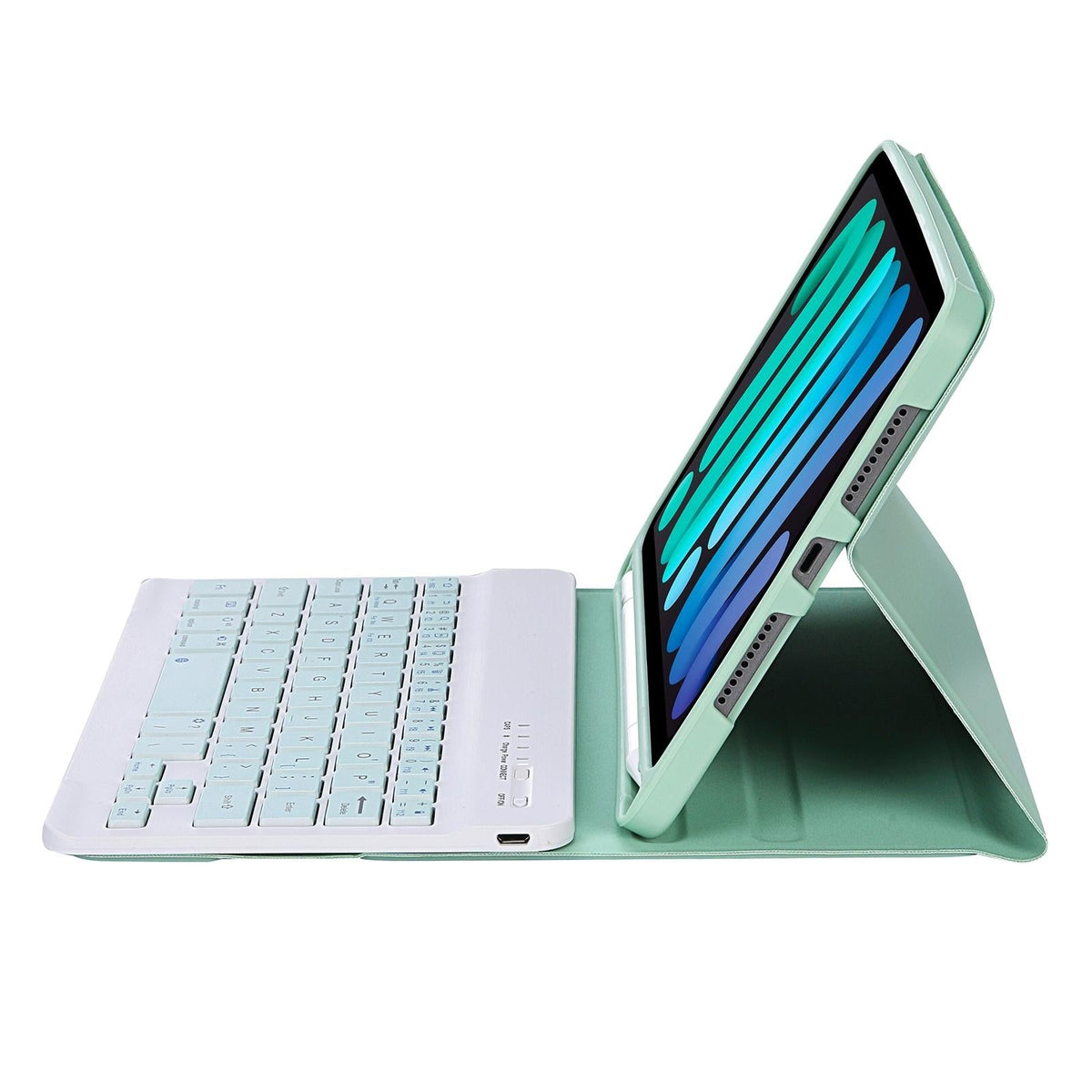 Ultra-Thin Bluetooth Keyboard Tablet Case For Ipad Mini 6 With Stand And Pen Slot - Candy Colour - Green